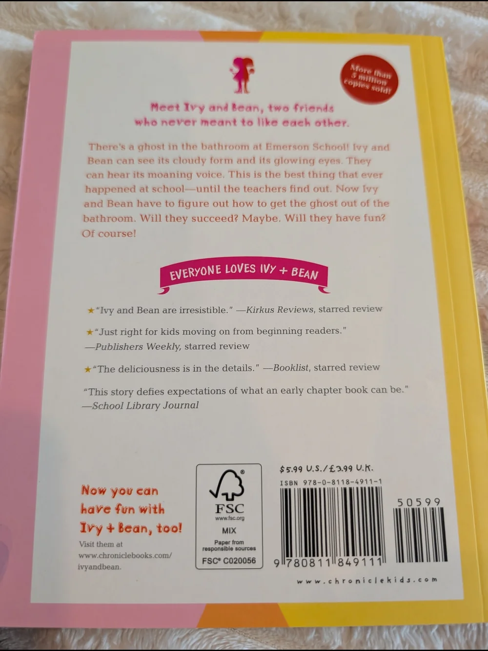 Scholastic Ivy + Bean Kids Book Yellow Pink